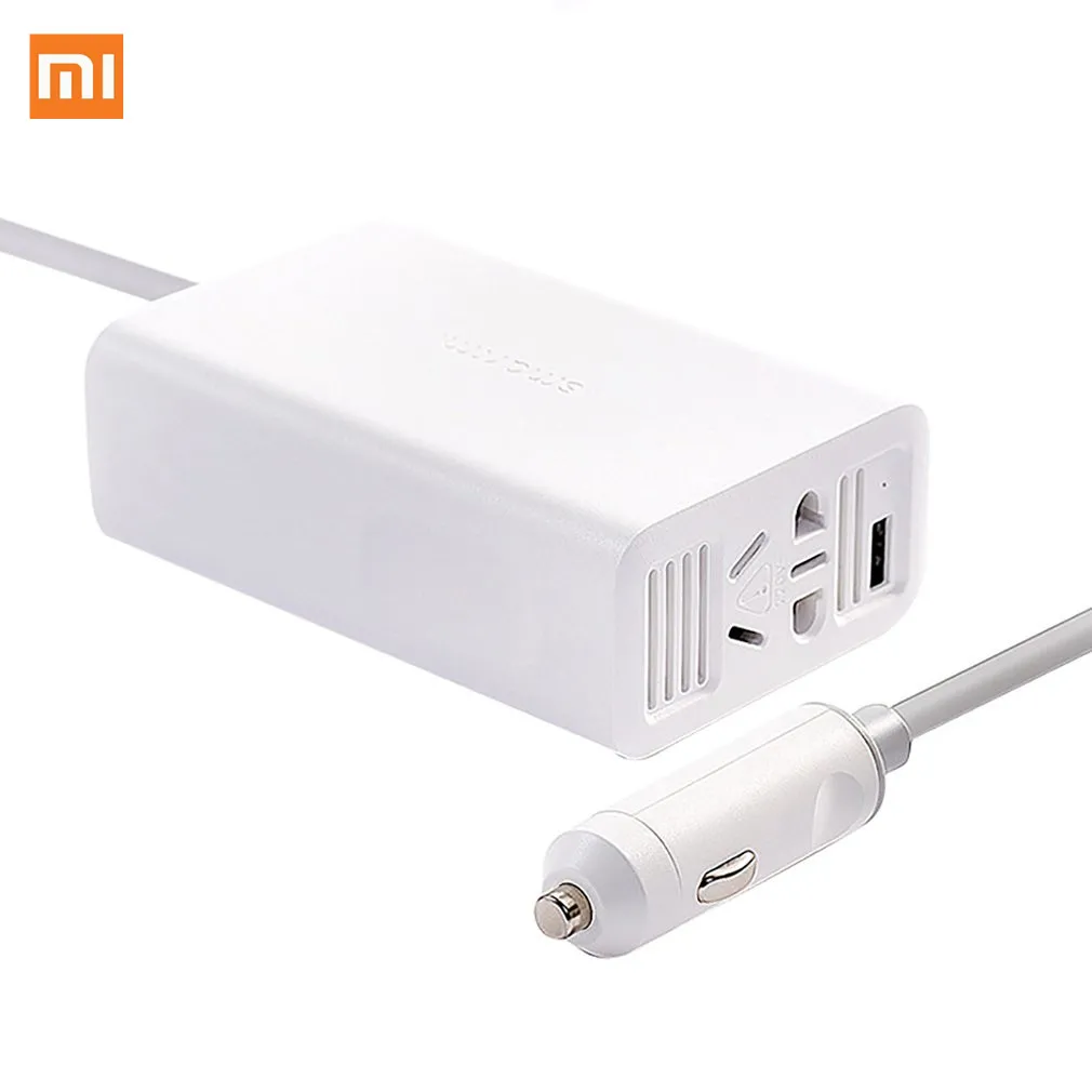 

Xiaomi Mijia SMARTMI 100W Portable Car charger Inverter Converter DC 12V to AC 220V with 5V/2.4A USB Ports Car power with Socket