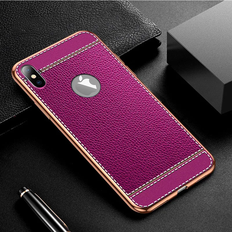 Лаванда Подходит для iPhone 11 чехол X XS XR XS Max 8 7 6 6S Plus Стильный Кожаный противоударный ТПУ чехол для телефона - Цвет: Лаванда