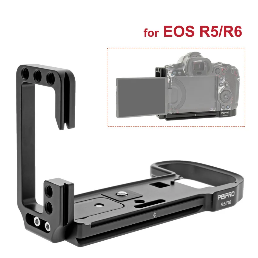 US $53.10 Peipro L Plate For Canon Eos R5 R6 Camera L Shape Bracket Arca Swiss Quick Realease Plate Hand Grip Holder Accessories