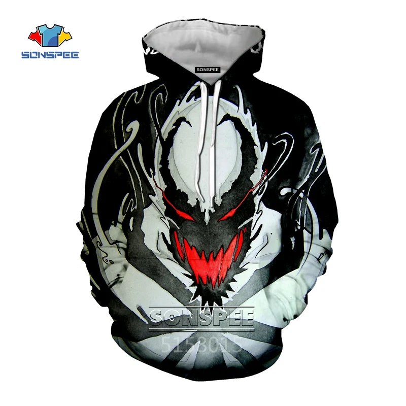 SONSPEE venom ЧЕРНЫЙ КРАСНЫЙ паразит аниме 3D принт для женщин мужчин Толстовка Топ хип хоп Толстовка с длинным рукавом Harajuku толстовки женские C12 - Цвет: 4