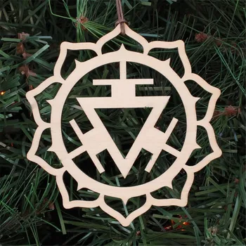 

New Laser Cut Wooden Chakra Symbols Holiday Ornaments Sacred Geometry Throat Chakra Symbol Wooden Party Gifts Home Decorations