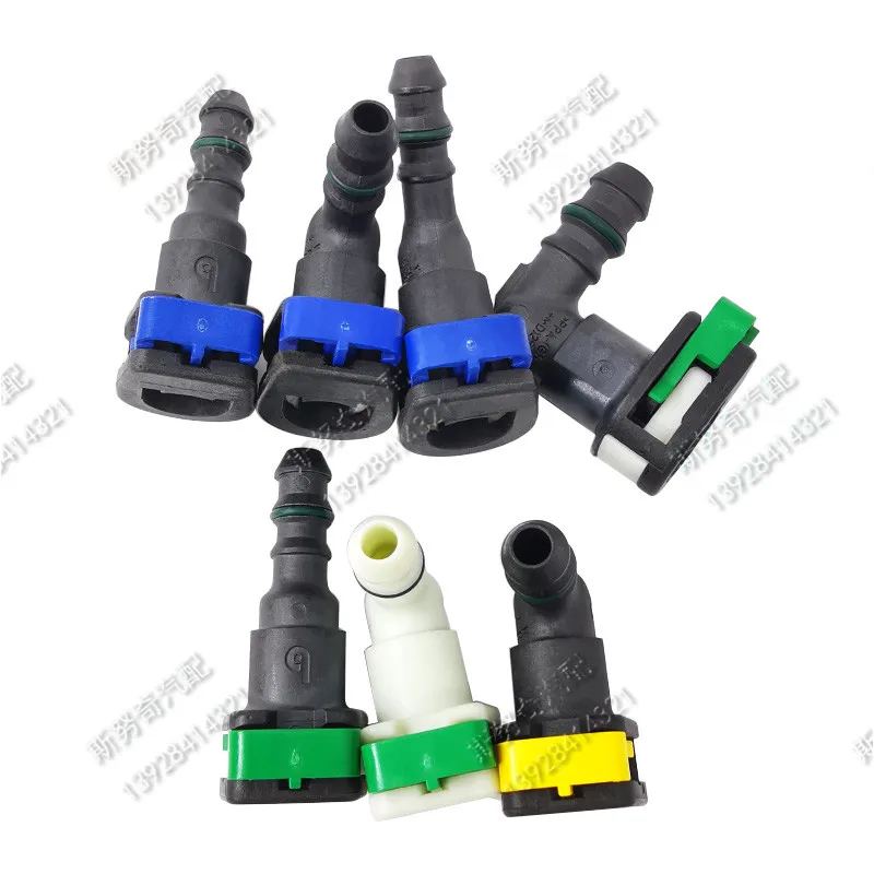 high quality 7.89mm 7.89 ID6 Fuel line quick connector 90 180 degree SAE Fuel pipe joint plastic fittings for 2pcs a lot