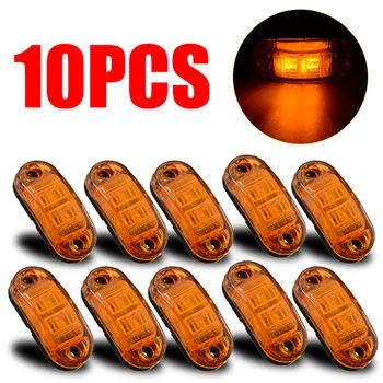 

Hot New 10 pcs 10V-30V LED Side Marker Lights Car External Lights Warning Tail Light Auto Trailer Truck Lorry Lamps Amber Color