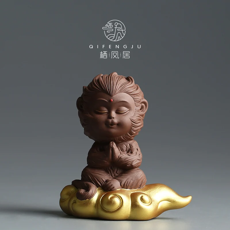 King kung fu чайные керамические монах набор из китайской фиолетовой глины чайная посуда миниатюрные фигурки украшения для дома аксессуары современная обезьяна