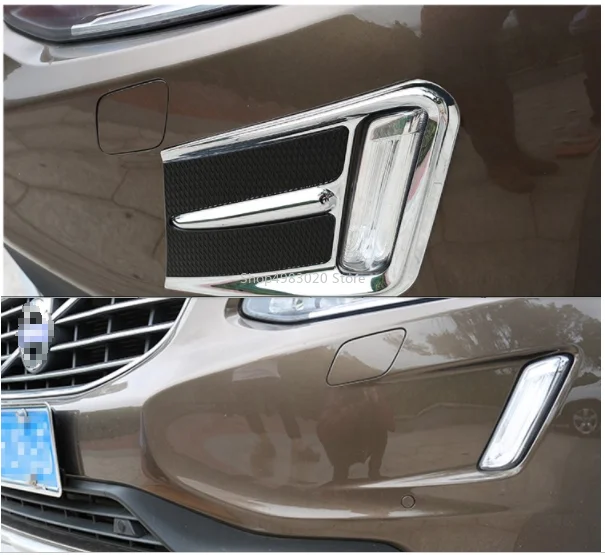 Хромированная декоративная рамка передней противотуманной фары для Volvo XC60 XC 60- экстерьер автомобиля ABS хромированные аксессуары Модифицированная полоса