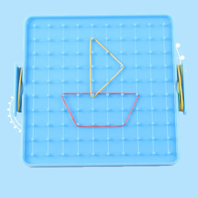 16x16cm Double Sided Geoboard Nails Peg Board Rubber Bands Plate Primary Mathematic Geometry Cognition for Kids Early Education 4