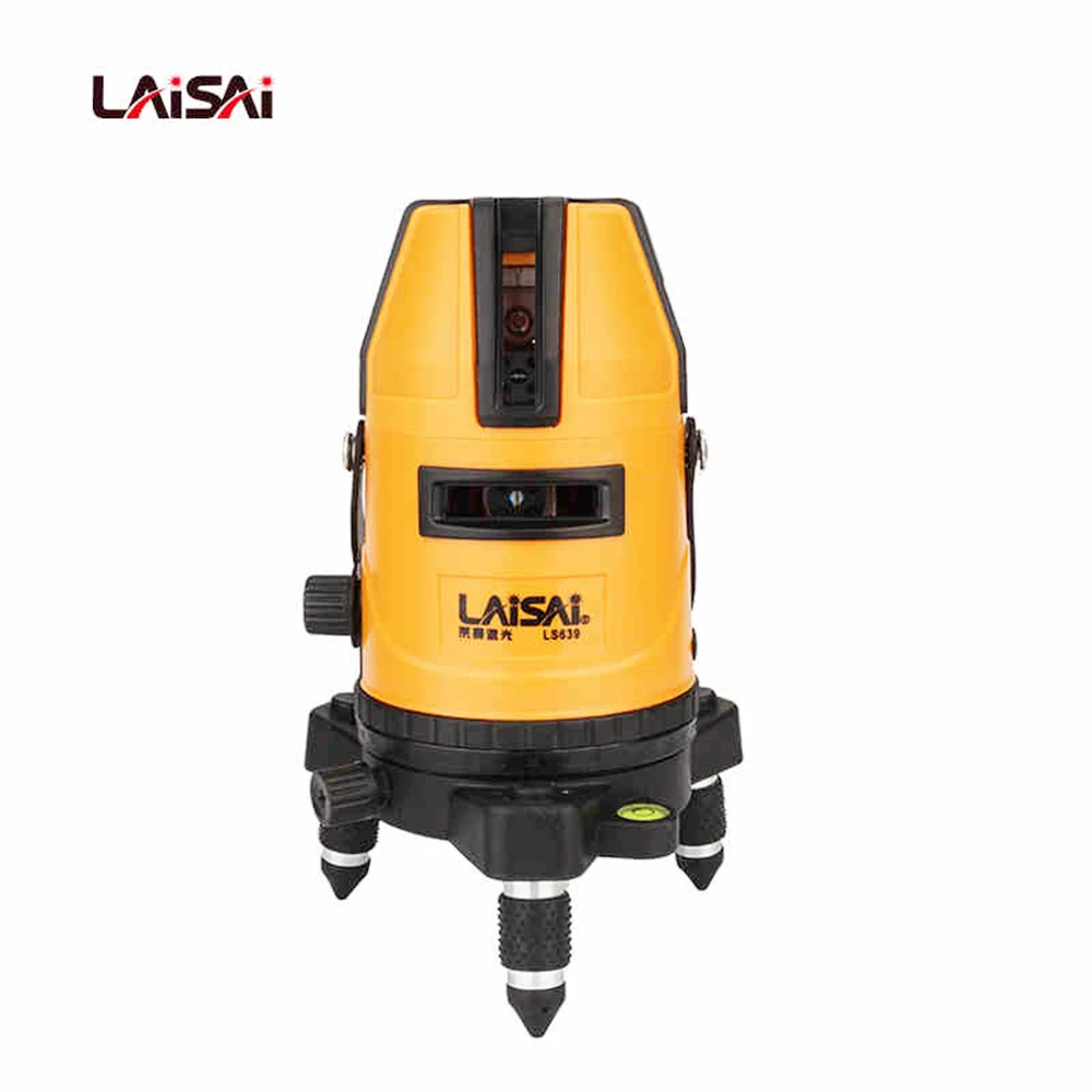 Новый Зеленый лазерный уровень Laisai 5 линий 1 точка 360 градусов вращающийся