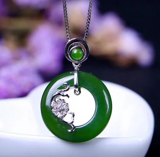 S925 Серебряная Инкрустация натуральная хотанская яшма капля кулон подарок на день Святого Валентина с сертификатом