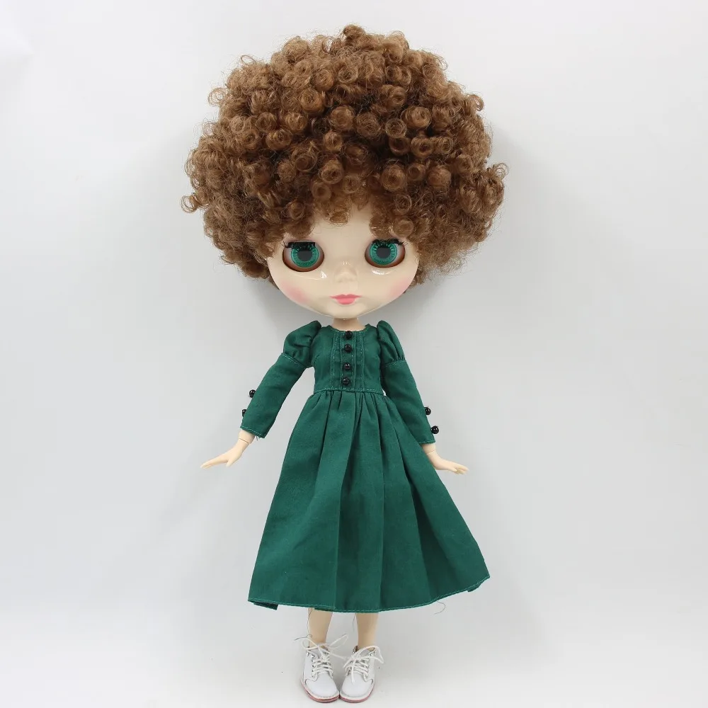 Neo Blythe Doll with Brown Hair, White Skin, Shiny Cute Face & Custom Jointed Body 2