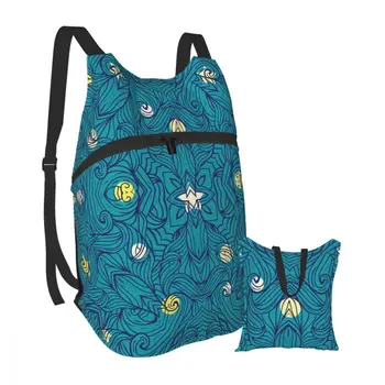 

Waterproof Folding Backpack Travel Trekking Bag Van Gogh's Night Sky With Stars Outdoor Sport Bag Foldable Storage Bags
