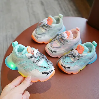 

Rainbow Kids Sport Shoes New Autumn Girls Sneakers Students Breathable Mesh Children Shoes Girls Sneakers Light Shoes