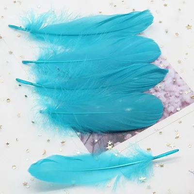 Lake Blue 50pcs Природные Перья гусиные перья Лебедь перо около 4-6 дюймов 10-15 см Смешанные цвета плащи для свадебной вечеринки Ремесло Декор 50 шт - Цвет: Lake Blue 50pcs