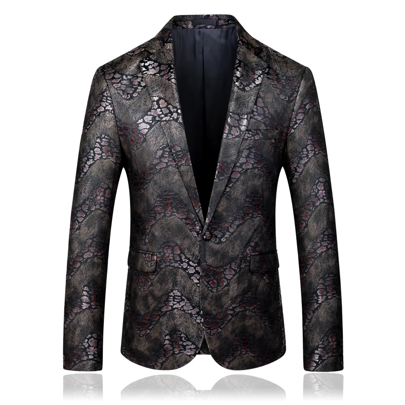 

plus size 5xl 2019 autumn snake desgin mens suit jacket blazer brand new single button men casual suit jackets