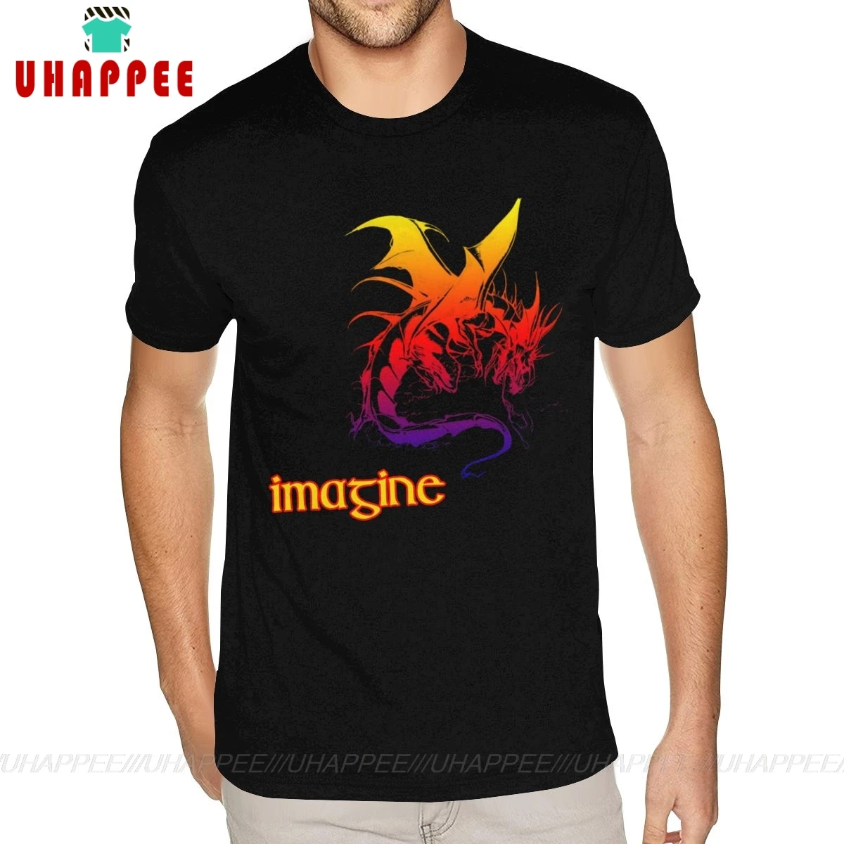 Мужская хлопковая футболка с коротким рукавом Port Imagine Dragons черная 6XL | одежда