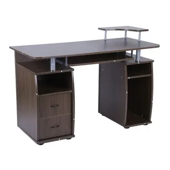 

Stable Office Computer Desk Laptop Work Station Home PC Table Notebook Desk With Elevated Printer Shelf Decorative Furniture