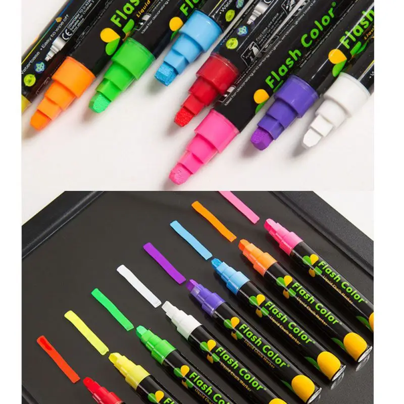 

Cute Candy Highlighter Fluorescent Liquid Chalk Marker Neon Pen For LED Writing Board For Painting Graffiti Office Art Supply