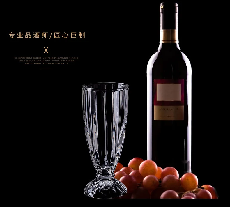Manufacturers Direct Selling Creative Thick Glass Tea Cup Fruit Juice Cup Beverage Cup Transparent Ice Cream Cup Wholesale