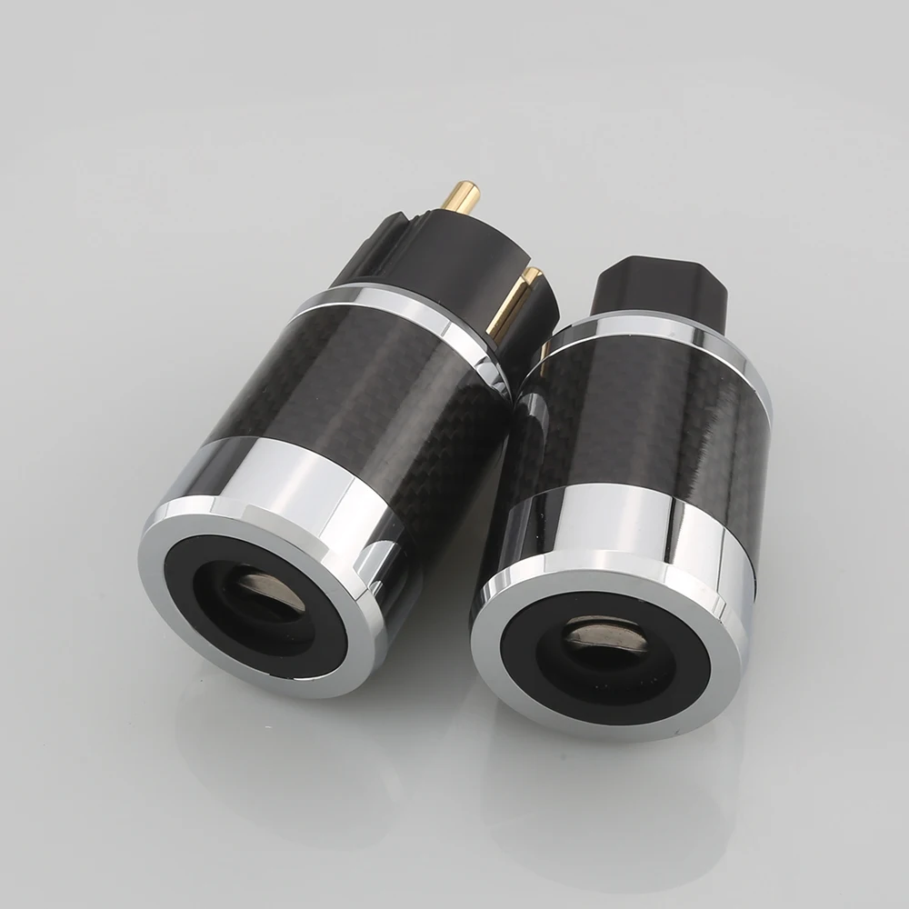 fibra de carbono, conector fêmea iec de graduação de áudio diy
