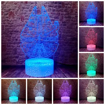 

Star Wars Legends Spaceship Star Fighter 3D Night Light Smart 7 Color Change LED Fans Boys Room Table Decor Child Xmas Toy Gifts