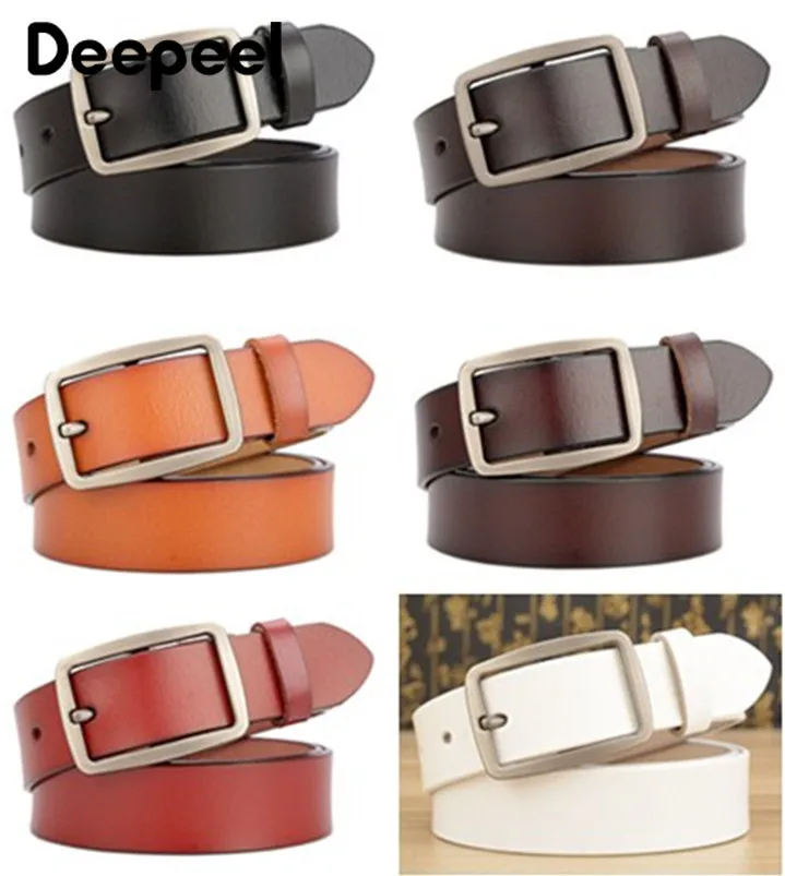 Deepeel 1 шт. 3,8X100/105/110 см Ремни для Для женщин ретро модные пряжкой двухслойная кожаный ремень Повседневное джинсы для девочек Аксессуары