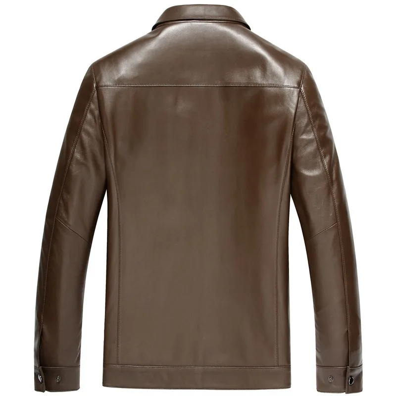 

Men's Leather Jacket Sheepskin Coat Genuine Leather Jacket Men Autumn Brown Real Leather Jackets 15Z6608 KJ2435