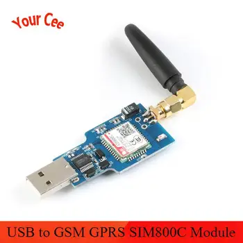

USB to GSM Module Quad-band GSM GPRS SIM800C Module for Bluetooth SMS Messaging With Antenna