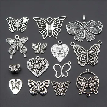 

10pcs Charm Butterflies Vintage Antique Silver Color Butterfly Pendant Charm Butterfly Charm Jewelry Accessories