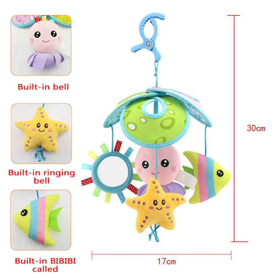 Детские игрушки для младенцев 0-12 месяцев коляска-погремушка кровать колокольчик Мягкая кроватка новорожденная детская Мобильная игрушка для малыша плюшевая Музыкальная кукла