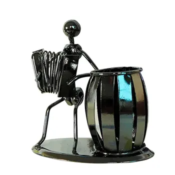 

Home Decoration Accessories Iron Man Pen Holder Mental Musician Miniature Music Ornaments Creative Desk Crafts Furniture Gifts