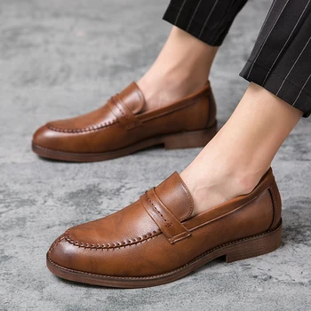

Simple set foot leather shoes men's business professional leather shoes fashion shoes comfortable and breathable dress shoes