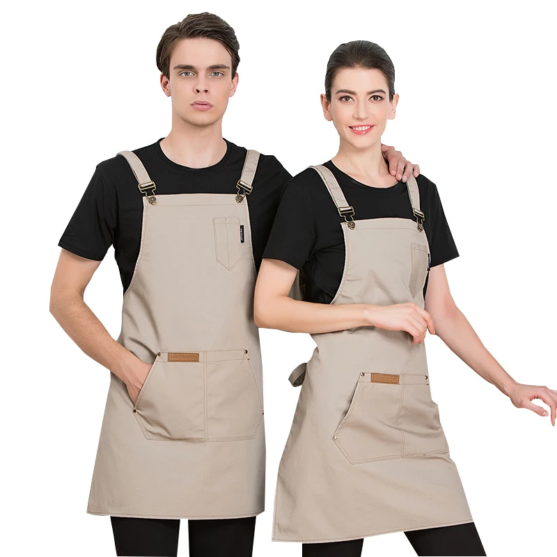 

Senyue Solid Color Cooking Kitchen Apron For Woman Men Chef Waiter Cafe Shop BBQ Hairdresser Aprons Custom Logo Gift Bibs