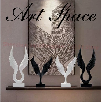 

American Abstract Mirs Wings Figurines Resin Ornaments Creative Wings Statue Retro Desktop Crafts Artwork Home Office Decoration
