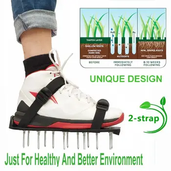 

Lawn Aerator Shoes New Arrival With 4 Shoelace Garden Yard Grass Cultivator Scarification Nail Tool