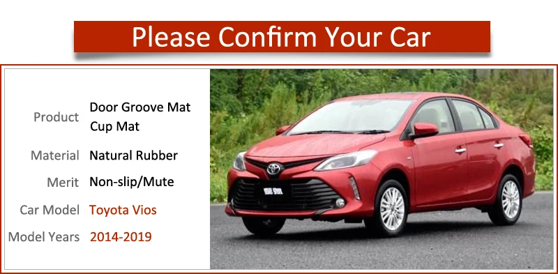 Коврик для двери для Toyota Vios XP150 Yaris ATIV TRD Противоскользящий коврик ворота слот подставка анти-грязный