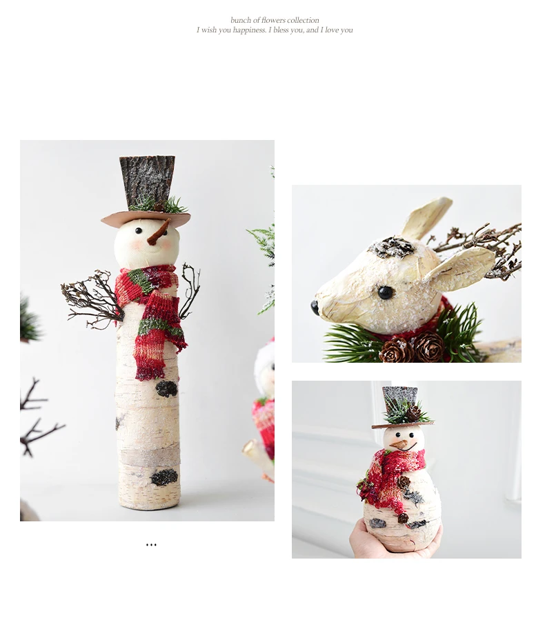 Navidad, декоративные украшения для девочек, нордическая Береста, снеговик, кукла, настольное украшение, лось, сцена, украшение для Рождества