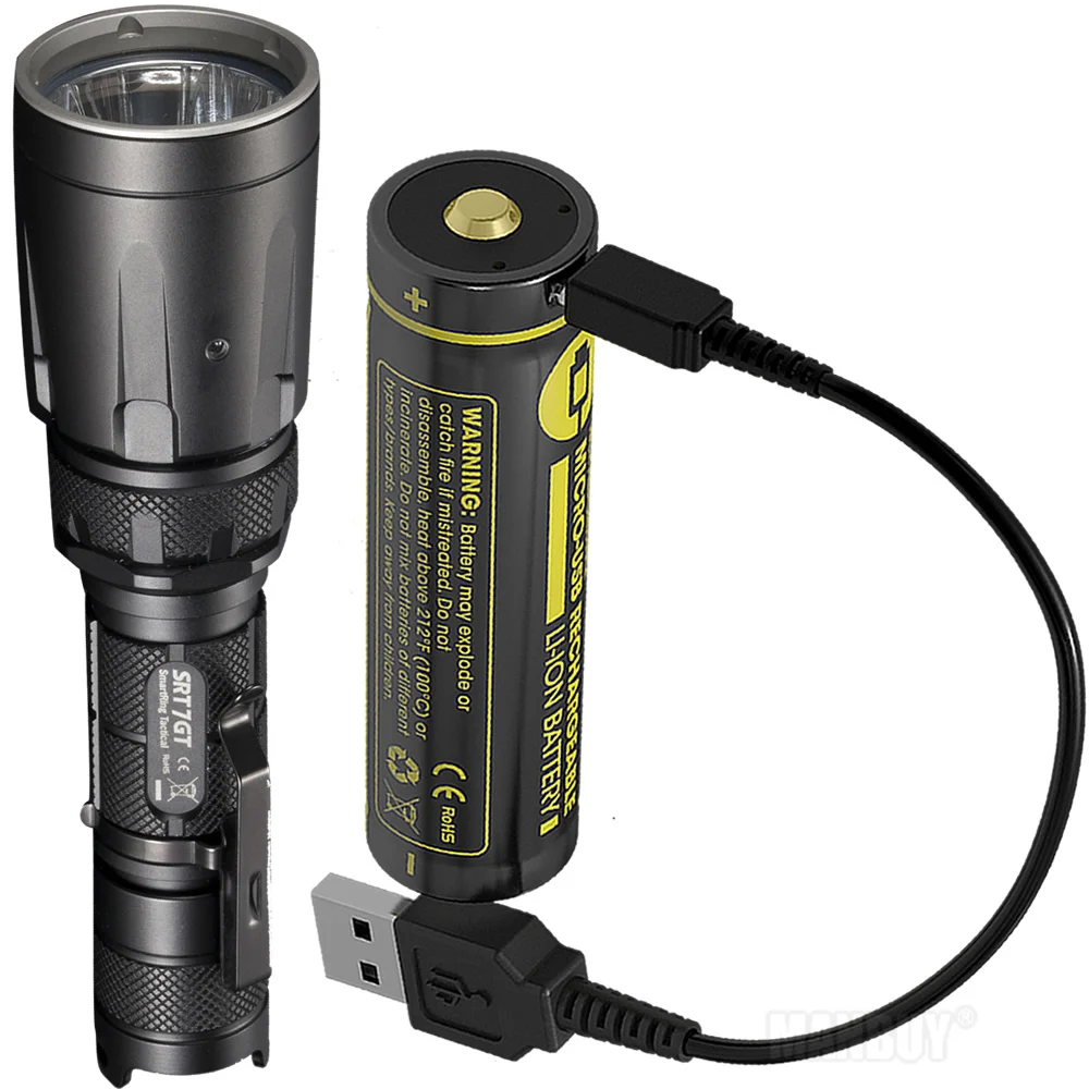  NITECORE 5 Color SRT7GT + USB Rechargeable Battery CREE XP-L HI V3 1000LM Smart Ring Waterproof Fla - 32871175875