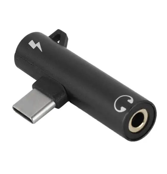 2 в 1 тип-c до 3,5 мм разъем для телефона Adaptador Tipo c для Xiaomi huawei samsung адаптер для наушников зарядный конвертер USB C - Цвет: Черный