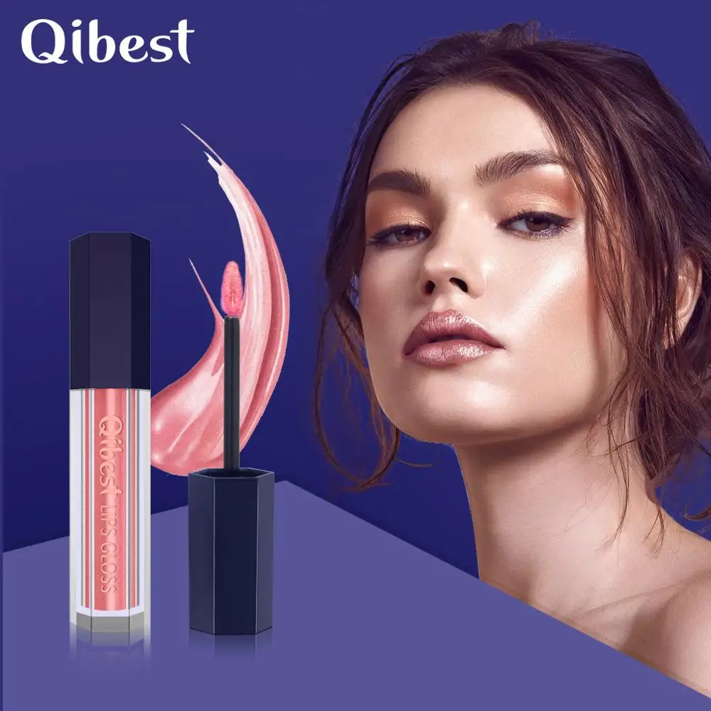 QIBEST Tide макияж металлический блеск для губ перламутровый бриллиант антипригарная чашка блеск для губ яркий цвет жидкая помада взрыв