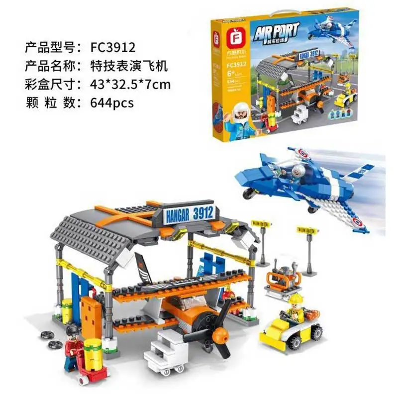 

Party Orange 3912 Stunt Performance Airplane Children'S Educational Assembled DIY Building Blocks Model Plane Toy Boy Gift