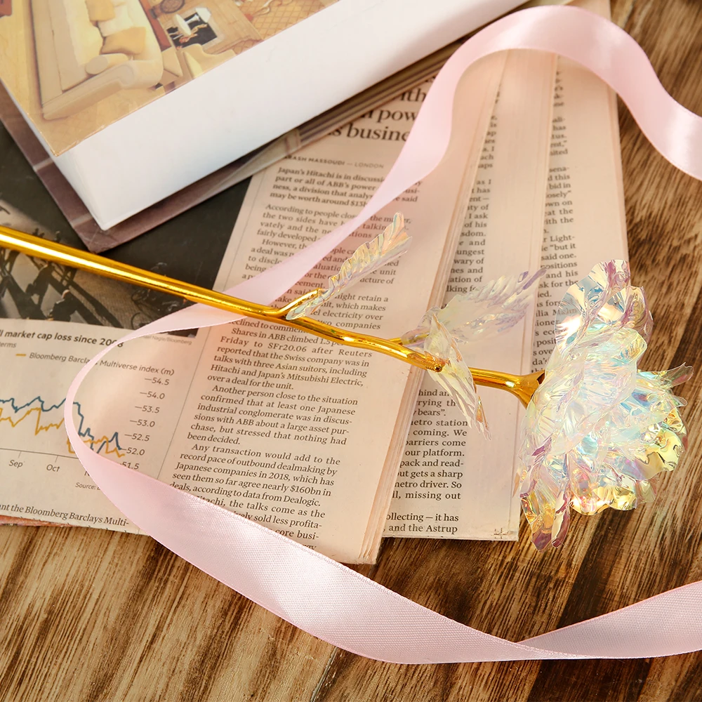 Золотая фольга Rose Met Liefde основа Everlasting Crystal Moederdag подарок De Beste Keuze Woondecoratie роза искусственные цветы
