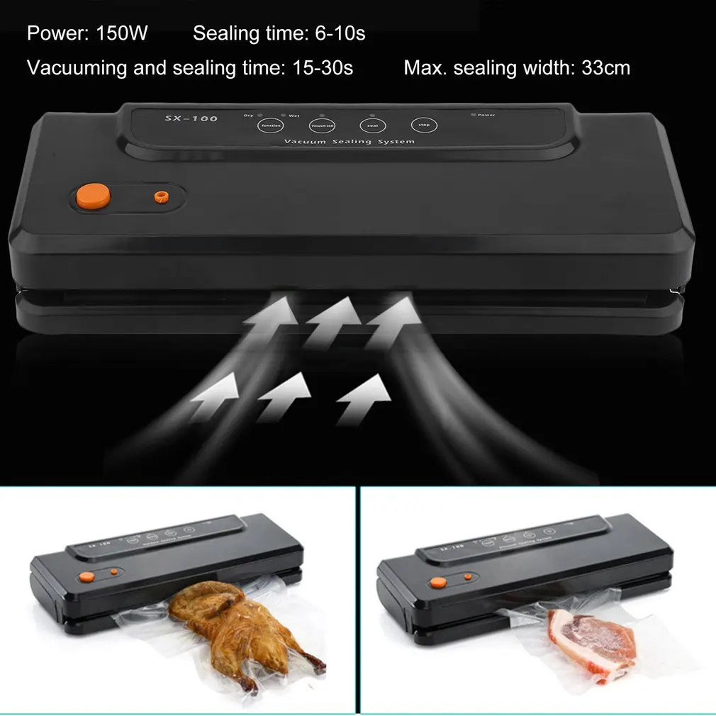 

Multi-Function Vacuum Sealer Vacuum Sealing Machine SX-100 Automatic Food Sealer Portable Packaging Machine EU Plug