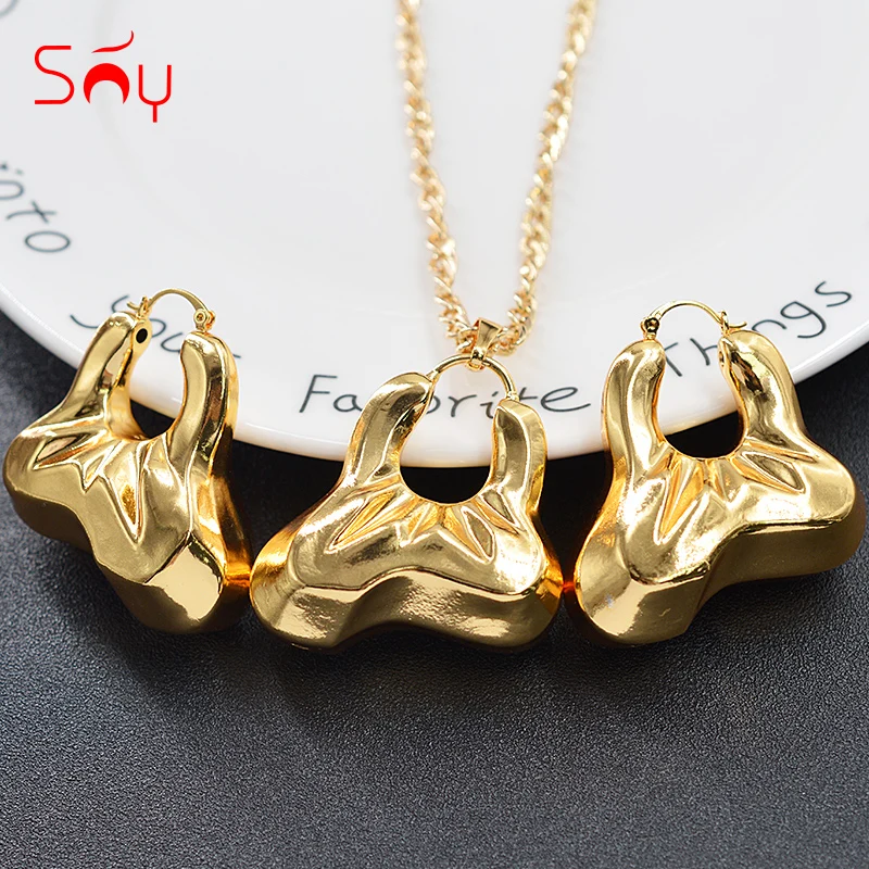 Sunny Jewelry Fashion Jewelry Copper Jewelry Sets For Women Necklace Earrings Pendant Jewelry Sets African Trendy Party Gift