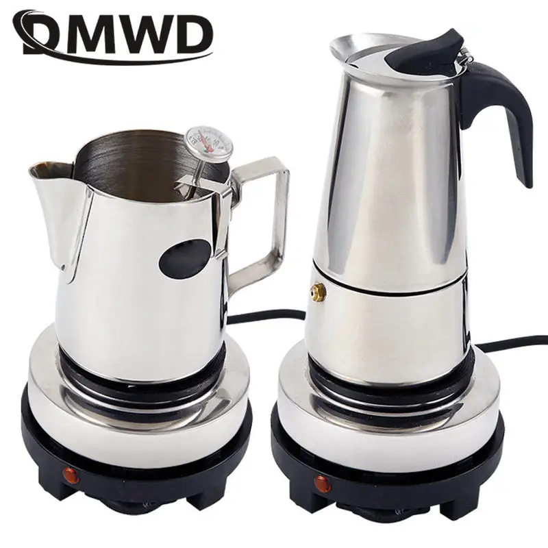 DMWD Moka pot coffee dedicated heating plate milk heater Small electric stove Power adjustable temperature control furnace electric stove boiler