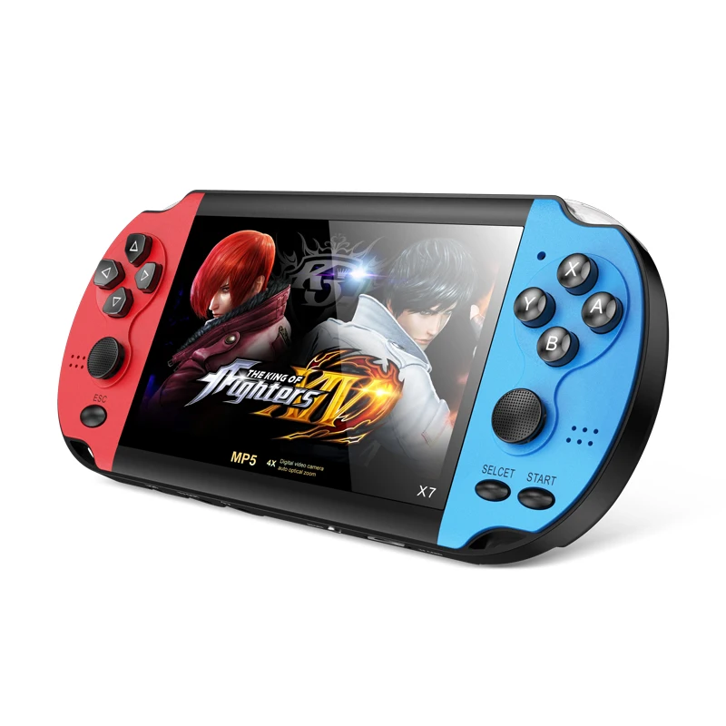 X7 Plus 5.1 inch Handheld Game Console 8GB Game Player Built-in 200 Games MP5 HD Video Kids Music LCD Rechargeable 