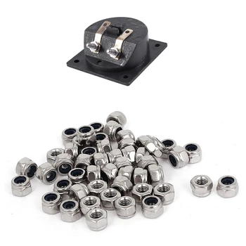 

Square Shape Double Binding Post Type Speaker Box Black with M3 x 0.5mm 304 Stainless Steel Nylon Insert Hex Nuts 50Pcs