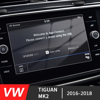 

141x85mm Car Center Console LCD Screen Sticker GPS Navigation Screen Tempered Steel Protective Film FOR VW Tiguan MK2 /Skoda