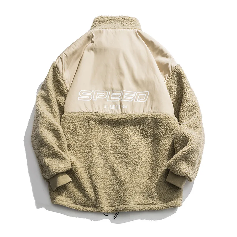 Yi dao Vintage Winter New Style Japanese-style Trend Mixed Colors Versatile Lambs Wool Cotton-padded Clothes Loose Thick Short C