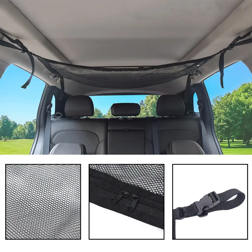 Car Ceiling Storage Net Pocket Universal Car Roof Interior Cargo
