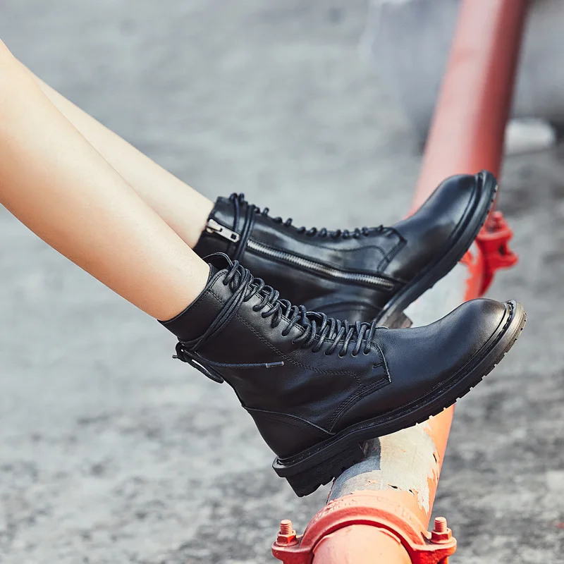 

Ann Martin Boots Women's British-Style Short Boots 2019 Autumn And Winter New Style WOMEN'S Shoes WOMEN'S Genuine Leather Boots