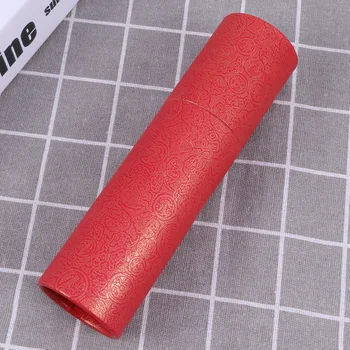 

Photo Storage Tube Calligraphy Reel Scroll Cylinder Poster Paper Tube Spring Couplet Paper Tube Portable Photo Holder 6 Inch (Re